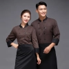 black collar coffee color restaurant hotpot chef staff uniform chef coat