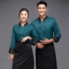 black collar coffee color restaurant hotpot chef staff uniform chef coat