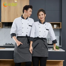 classic stripes collar fasion chef long sleeve uniform coat