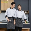 classic stripes collar fasion chef long sleeve uniform coat