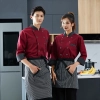 classic stripes collar fasion chef long sleeve uniform coat