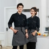 classic stripes collar fasion chef long sleeve uniform coat