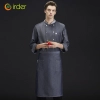 upgrade denim fabric europe restaurant chef coat work jacket uniofrm wholesale