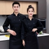 simple classic double breasted wine color chef jacket work uniform