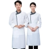 gray collar chef jacket uniform for restaurant kitchen staff