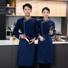 gray collar chef jacket uniform for restaurant kitchen staff