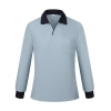 long sleeve contrast collar school uniform housekeep uniform tshirt