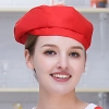 fashion high quality strinpes print europe restaurant che hat waiter waitress cap