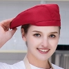hot sale europe restaurant style waiter hat chef cap checkered print Color Color 6