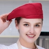 hot sale europe restaurant style waiter hat chef cap checkered print