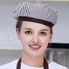 hot sale europe restaurant style waiter hat chef cap checkered print Color Color 7