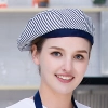 hot sale europe restaurant style waiter hat chef cap checkered print Color Color 8