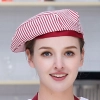 fashion high quality strinpes print europe restaurant che hat waiter waitress cap Color Color 9