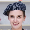 fashion high quality strinpes print europe restaurant che hat waiter waitress cap Color Color 10