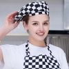 fashion high quality strinpes print europe restaurant che hat waiter waitress cap