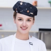 fashion high quality strinpes print europe restaurant che hat waiter waitress cap