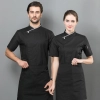 summer short sleeve mesh breathable chef jacket chef uniform