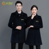 winter woolen cotton padded thicken women men waiter jacket coat windbreaker