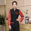 upgrade dual color patchwork restaurant hotel waiter housekeeping staff uniform blouse