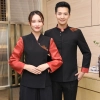 upgrade dual color patchwork restaurant hotel waiter housekeeping staff uniform blouse