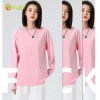 long sleeve solid combed cotton tshirt waiter waitress polo shirt uniform