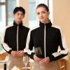 2022 autumn thicken waiter jacket work  staff patchwork uniform restaurant waiter