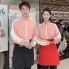 2022 autumn thicken waiter jacket work  staff patchwork uniform restaurant waiter