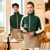 2022 autumn thicken waiter jacket work  staff patchwork uniform restaurant waiter