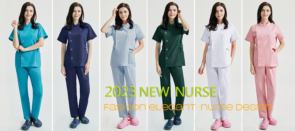 fashion Europe style elegant female nurse dentist workwear uniform jacket pant