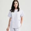 fashion Europe style elegant female nurse dentist workwear uniform jacket pant Color White