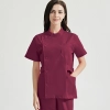 fashion Europe style elegant female nurse dentist workwear uniform jacket pant Color Wine