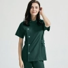 fashion Europe style elegant female nurse dentist workwear uniform jacket pant Color Blackish Green