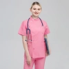 fashion Europe style elegant female nurse dentist workwear uniform jacket pant Color Pink