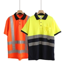 fast dry breathable refective strip woker thisrt polo uniform customization