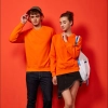 candy color long sleeve super market store staff uniform work tshirt