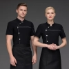fashion economical short sleeve grey chef blazer chef blouse uniform jacket