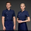 fashion economical short sleeve grey chef blazer chef blouse uniform jacket