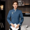 chinese hotel service staff uniform housekeeping work blouse