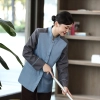 2022 patchwork dual color hotel housekeepin staff uniform blouse jacket