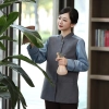 2022 patchwork dual color hotel housekeepin staff uniform blouse jacket
