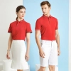 high quality solid color company work tshirt uniform waiter chef custom logo supported