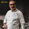 2025 Fashion Italy restaurant upgrade double breasted chef jacket coat chef uniform Color White