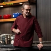 2025 Fashion Italy restaurant upgrade double breasted chef jacket coat chef uniform Color Wine