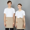 fashion Eruope restaurant England cafe waiter apron work apron wholesale Color khaki apron (with PU leather)