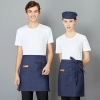 fashion Eruope restaurant England cafe waiter apron work apron wholesale Color blue denim  (with PU leather)