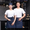 fashion good quality restaurant cafe waiter apron waitress work apron Color blue denim (design 5)