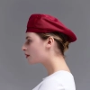 fashion nice beret hat waiter hat chef hat for restaurant Color Wine