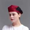 summer breathable mesh women men beret hat orange black patchwork