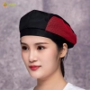 summer breathable mesh women men beret hat orange black patchwork