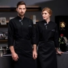 France design side open button less chef women jacket coat working wear